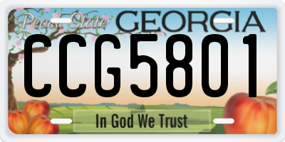 GA license plate CCG5801