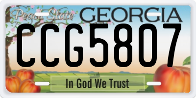 GA license plate CCG5807