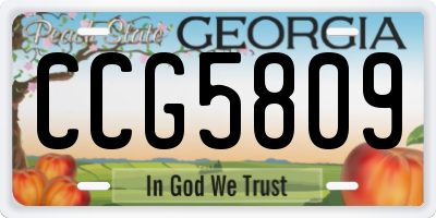 GA license plate CCG5809