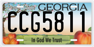 GA license plate CCG5811