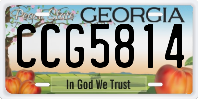GA license plate CCG5814