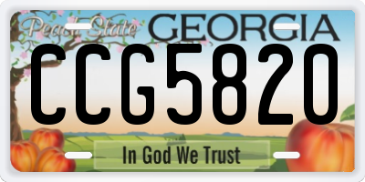 GA license plate CCG5820