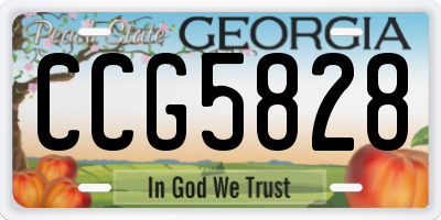 GA license plate CCG5828