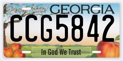 GA license plate CCG5842