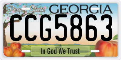 GA license plate CCG5863