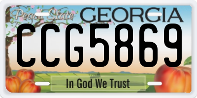 GA license plate CCG5869
