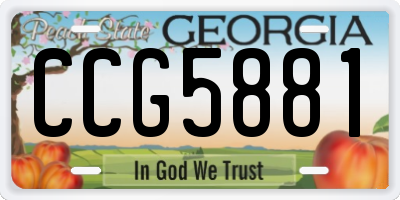 GA license plate CCG5881
