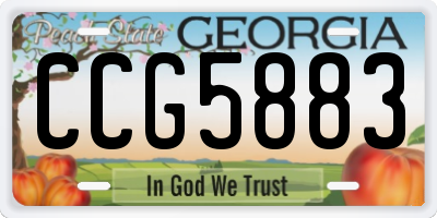 GA license plate CCG5883