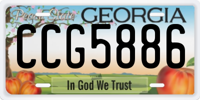 GA license plate CCG5886