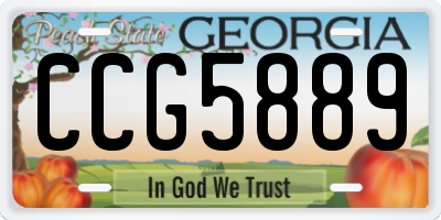 GA license plate CCG5889