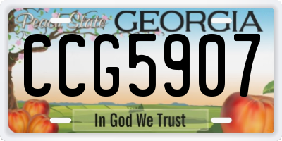 GA license plate CCG5907