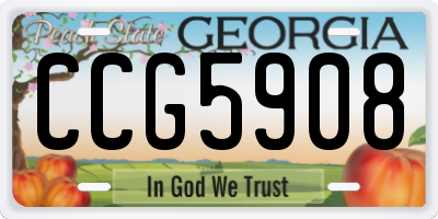 GA license plate CCG5908