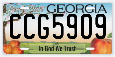 GA license plate CCG5909