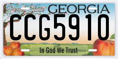 GA license plate CCG5910