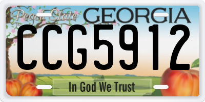 GA license plate CCG5912