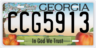 GA license plate CCG5913
