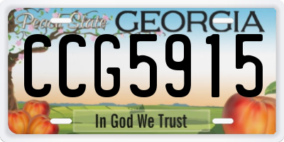 GA license plate CCG5915