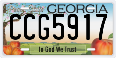 GA license plate CCG5917
