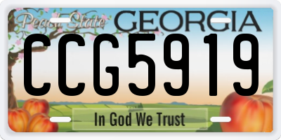 GA license plate CCG5919