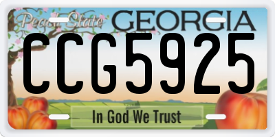GA license plate CCG5925