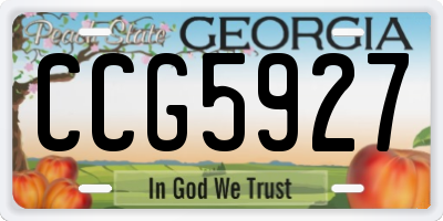GA license plate CCG5927