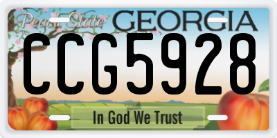 GA license plate CCG5928