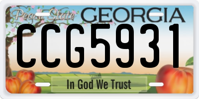 GA license plate CCG5931