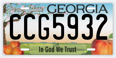 GA license plate CCG5932