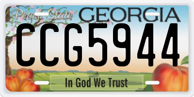 GA license plate CCG5944