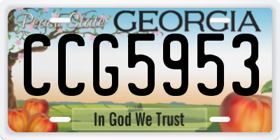 GA license plate CCG5953