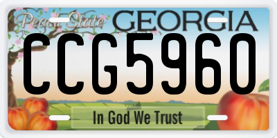 GA license plate CCG5960