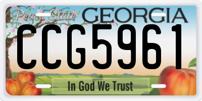GA license plate CCG5961