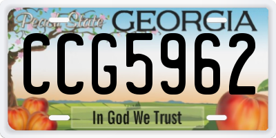 GA license plate CCG5962