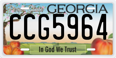 GA license plate CCG5964