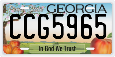 GA license plate CCG5965