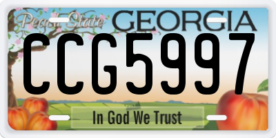 GA license plate CCG5997