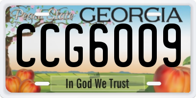 GA license plate CCG6009