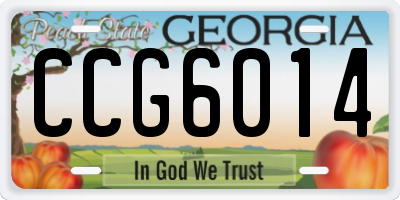 GA license plate CCG6014