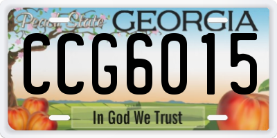 GA license plate CCG6015