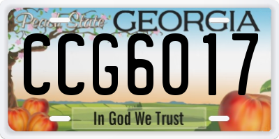 GA license plate CCG6017
