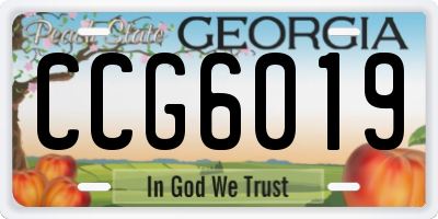 GA license plate CCG6019