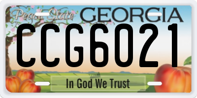 GA license plate CCG6021