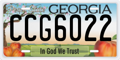 GA license plate CCG6022