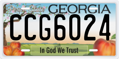 GA license plate CCG6024