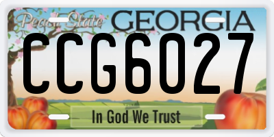 GA license plate CCG6027