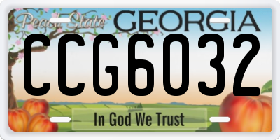 GA license plate CCG6032