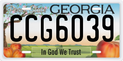 GA license plate CCG6039