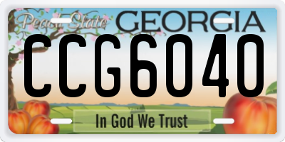 GA license plate CCG6040