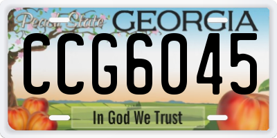 GA license plate CCG6045