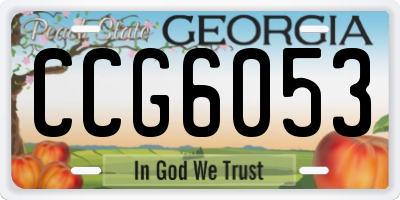 GA license plate CCG6053